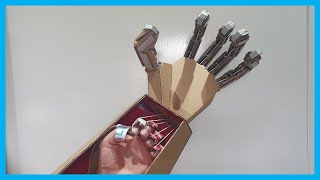 How to Make a Mechanical Arm at Home out of Cardboard DIY [upl. by Ocsinarf]