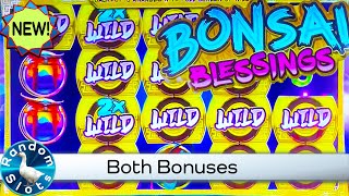 New⭐️Bonsai Blessings Slot Machine Both Bonuses [upl. by Rozella44]