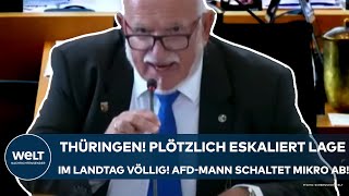 THÜRINGEN Tumulte Plötzlich eskaliert die Lage im Landtag völlig AfDMann schaltet Mikro ab [upl. by Agnes]