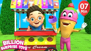 Ice Cream Cart Song  BillionSurpriseToys Nursery Rhymes Kids Songs [upl. by Einaffit]