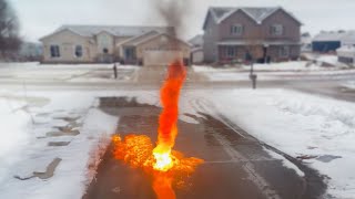 Fire Tornado Spawns on Driveway [upl. by Woodhouse189]