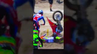 Jett Lawrence bad crash‼️ hangtown 2024 motocross [upl. by Okier409]