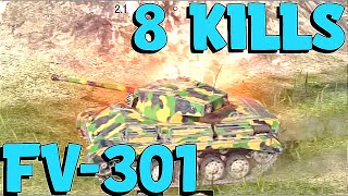 FV301 19000 damage 8 destroyed big bosswotbreplays wotblitzreplays blitzreplays [upl. by Launame]