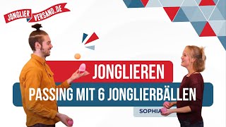 Passing mit 6 Jonglierbällen  Tutorial  Jonglierversandde  Jonglage [upl. by Aikym]