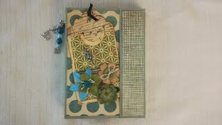 🌺Tuto mini album bleu et vert facile débutantes  Tuto mini album scrapbooking rapide 🌺 [upl. by Seton216]