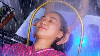 ASMR  The Most Relaxing Hair Spa on a rainy day  Scalp Treatment [upl. by Aicilav510]