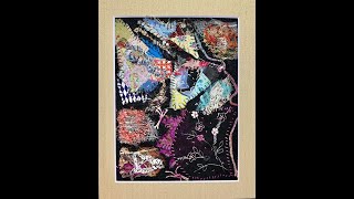 Part 2 Final  Slow Stitching a Mosaic Using Textile Scraps An easy project for beginners [upl. by Reinke]