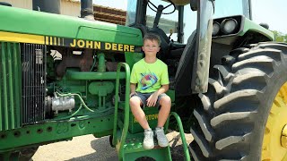 Kids Playing on The Farm with Real Tractors and Kids Trucks Compilation  Tractors for kids [upl. by Pirali]