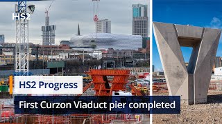 HS2s first Curzon Viaduct pier completed as work ramps up in Birmingham city centre site [upl. by Goulette]