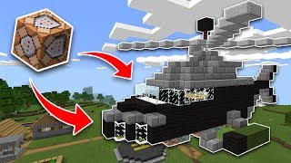 WORKING HELICOPTER Using COMMAND BLOCKS in Minecraft PE Pocket Edition [upl. by Tdnerb18]