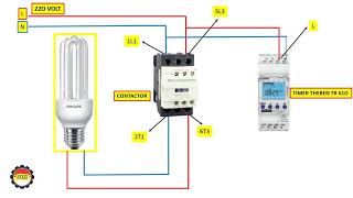 SIMULATION HOW TO INSTALL THEBEN TR 610 DIGITAL TIMER using a Contactor [upl. by Atniuqal209]