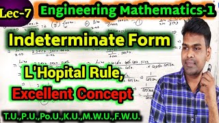 Lec7 Indeterminate Form And LHôpitals Rule  Excellent Concept With Numerical Practice In Nepali [upl. by Nerine]