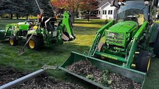 The Ultimate Landscaping Tool John Deere 1025r amp Backhoe In Action [upl. by Schalles]