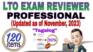 LTO EXAM REVIEWER FOR PROFESSIONAL DRIVERS LICENSE 2023 120 ITEMS TAGALOG [upl. by Philo]