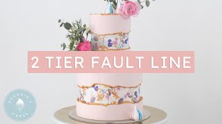 2 Tier Fault Line Cake with Edible Paper  Georgias Cakes [upl. by Moureaux995]