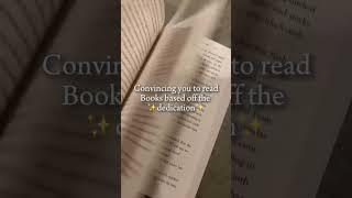 Convincing you to read books based off the dedicationbookishouabhbooksbooktube [upl. by Lahsram]