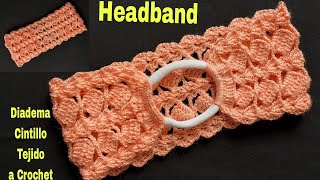 CINTILLODIADEMA TEJIDA a CROCHET TUTORIAL PASO A PASOTURBANTE a GANCHILLOHAIRBANDHEADBANDCrochê [upl. by Gerianna]