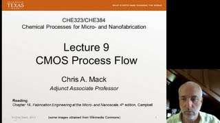 Lecture 9 CHE 323 CMOS Process Flow [upl. by Naibaf]