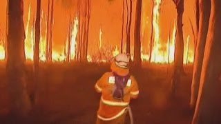 Australia bushfires Firefighters face 30m high flames in Lake Macquarie [upl. by Riley]