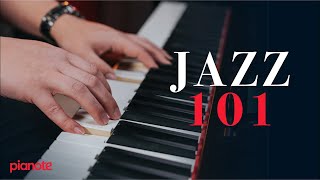 Jazz Piano 101 Beginner Piano Lesson [upl. by Dlonyar]