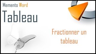 Fractionner un tableau dans Word  Formation Word Marseille [upl. by Madaras387]