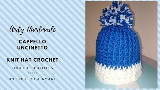 Cappellino bimbo uncinetto  Knit hat crochet  English Subtitles [upl. by Niwrud]