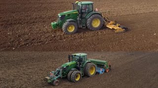 🤩🟢💯🌾SEMI DE BLÉ 🌾 ET PASSAGE DE LA ROTATIVE johndeere [upl. by Murielle]