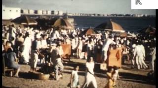 1950s Chowpatty Beach Mumbai India Bombay Colour Archive Footage [upl. by Eilraep267]