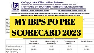 My Ibps po pre scorecard 2023  Wo bhi Etne dino baad🤣🤣 thebankingvision [upl. by Ola287]