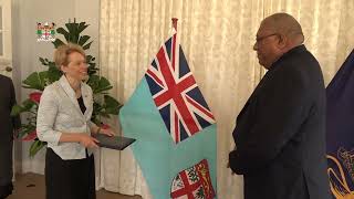 HEAD OF STATE RECEIVES EUROPEAN UNION AMBASSADOR TO FIJI [upl. by Philine276]