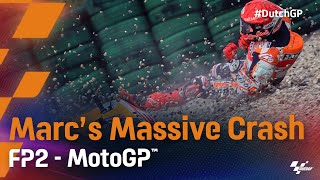 Marc Marquez FP2 Crash  2021 DutchGP [upl. by Latyrc]