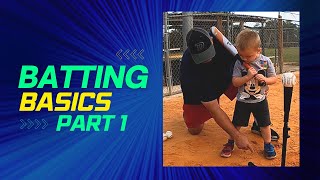 Batting Basics 1  Teaching Young Players How To Bat  Hitting a Baseball for 3 4 5 6 yearolds [upl. by Refotsirk]