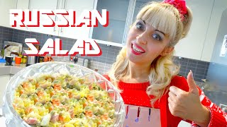 RUSSIAN SALAD Recipe SIMPLE Fast and Tasty Russian Holiday Tradition [upl. by Jacquie126]