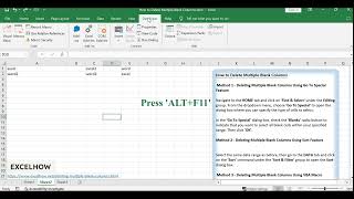 How to Delete Multiple Blank Columns [upl. by Koch]