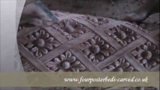 Four Poster King James Bed Post Carving [upl. by Arfihs]