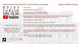 Corso Come Scrivere un Parere  Lezione 7  Simulazione desame  Diritto Civile [upl. by Jadda45]