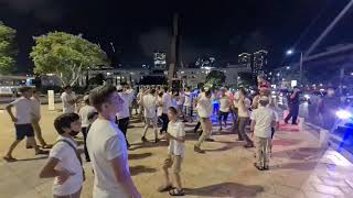 Israelis Jews in TelAviv celebrate Simchat Torah Joy of Torah by dancing with the Torah scrolls [upl. by Bille692]