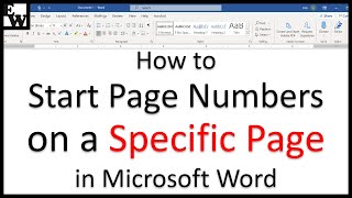 How to Start Page Numbers on a Specific Page in Microsoft Word PC amp Mac [upl. by Hermann]