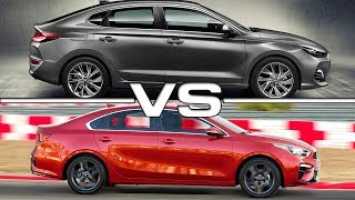 2019 Hyundai i30 Fastback vs 2019 Kia Forte [upl. by Tiffa]