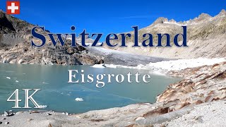 Eisgrotte Belvédère  4k  Eisgrotte Rhone Gletscher  Switzerland 2021  exploring adventure [upl. by Noed]