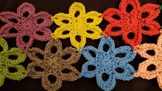 Crocheted Flower Motif Tutorial [upl. by Zanahs]