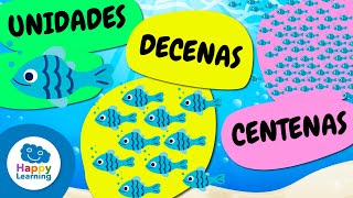 UNIDADES DECENAS Y CENTENAS  Matemáticas para Niños  Happy Learning 🔢🧮 [upl. by Diet185]