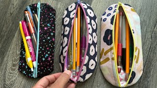 Easy Pencil Pod Zipper Pouch StepbyStep Sewing Tutorial [upl. by Sifan191]