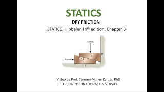 STATICS Example 86 Dry Friction on Wedges [upl. by Akerboom]