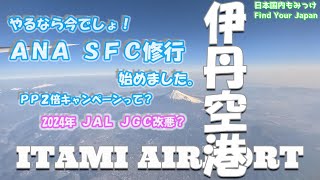 ANA SFC修行始めました。やるなら今でしょ！伊丹空港【ＰＰ２倍キャンペーンって？ 2024年JAL JGC改悪？】 日本国内もみっけ Find Your Japan 45 [upl. by Atteuqahc]