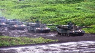 Japans Mitsubishi Type 90 Main Battle Tank L44 120mm Gun LiveFire 1600m APFSDS amp HEAT Rounds JGSDF [upl. by Woodward]