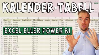 Excel  Den PERFEKTA kalendertabellen i Excel eller Power BI [upl. by Clio]