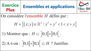 Exercice Plus 01Ensembles et applications1ère BAC Sciences Mathématiques [upl. by Chamberlin]