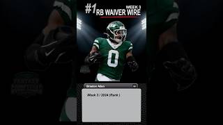 Top 7 RB Waiver Wire Pickups Week 3  2024 Fantasy Football nfl fantasyfootball [upl. by Nnywg401]