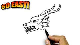 How to draw a dragon head  Easy Drawings [upl. by Yrahca167]